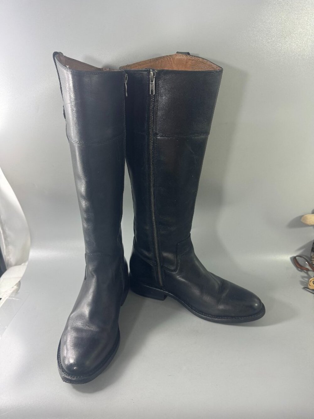 Frye Jayden Button Tall Riding Boots, Black Leather, Women's 9.5